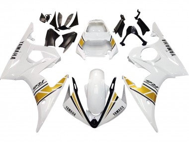 Purchase 2003-2004 White Gold Yamaha YZF R6 Motorcycle Fairings UK