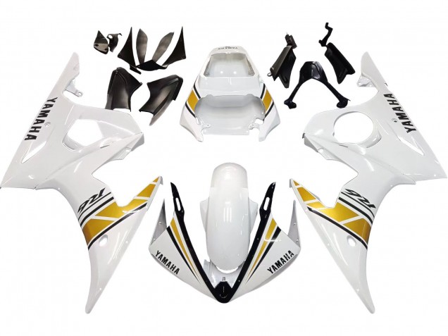 Purchase 2003-2004 White Gold Yamaha YZF R6 Motorcycle Fairings UK