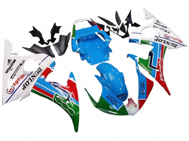 Purchase 2005 Green Blue Red White Dunlop Motul Yamaha YZF 600 R6 Motorcycle Fairings UK Purchase 2005 Green Blue Red White Dunlop Motul Yamaha YZF 600 R6 Motorcycle Fairings UK