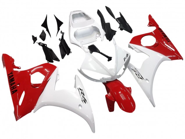 Purchase 2005 White Red Yamaha YZF 600 R6 Motorcycle Fairings UK