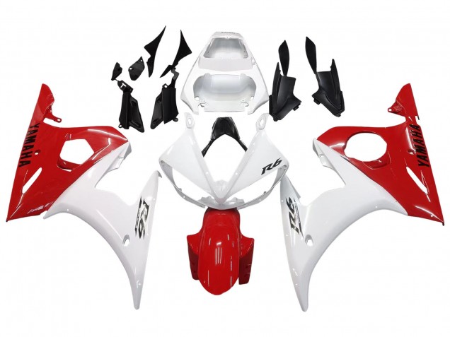 Purchase 2005 White Red Yamaha YZF 600 R6 Motorcycle Fairings UK