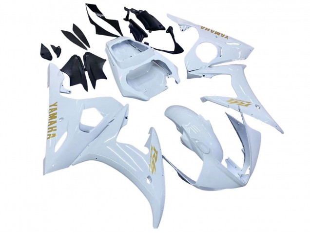 Purchase 2005 White Gold Yamaha YZF 600 R6 Motorcycle Fairings UK