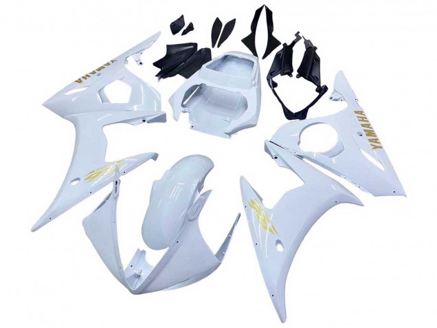 Purchase 2005 White Gold Yamaha YZF 600 R6 Motorcycle Fairings UK