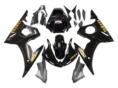 Purchase 2005 Black with Gold Logo Yamaha YZF 600 R6 Motorcycle Fairings UK