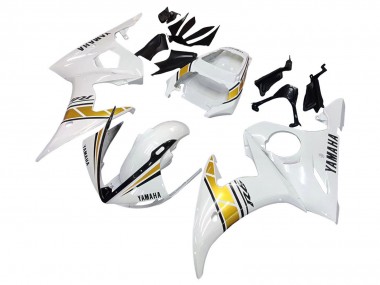 Purchase 2005 White Gold Black Yamaha YZF 600 R6 Motorcycle Fairings UK