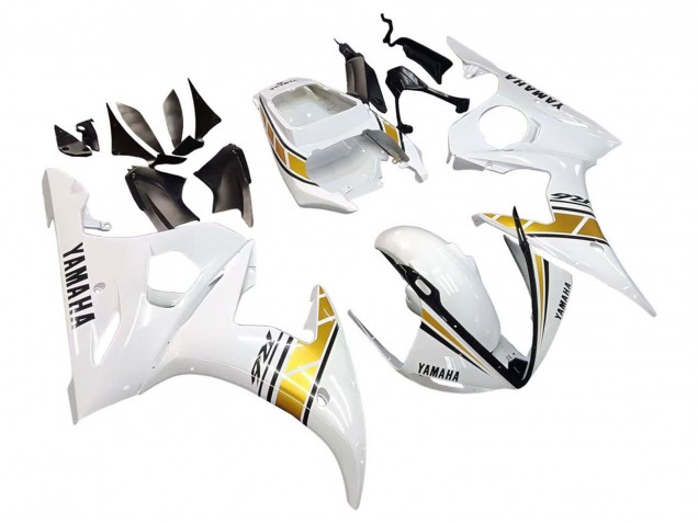 Purchase 2005 White Gold Black Yamaha YZF 600 R6 Motorcycle Fairings UK