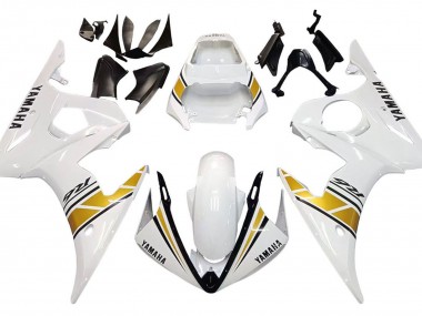 Purchase 2005 White Gold Yamaha YZF 600 R6 Motorcycle Fairings UK