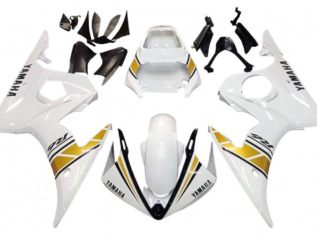 Purchase 2005 White Gold Black Yamaha YZF 600 R6 Motorcycle Fairings UK