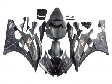 Purchase 2006-2007 Matte Black Silver Flame Yamaha YZF 600 R6 Motorcycle Fairings UK