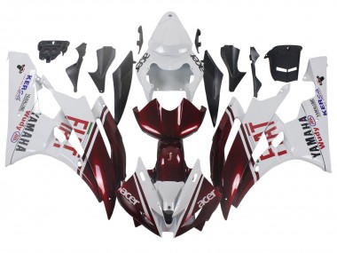 Purchase 2006-2007 White Maroon Red Fiat Acer Yamalube Yamaha YZF 600 R6 Motorcycle Fairings UK