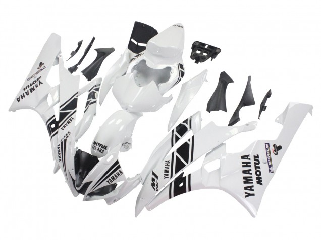 Purchase 2006-2007 White Glossy Black Motul Michelin Yamaha YZF 600 R6 Motorcycle Fairings UK