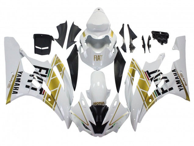 Purchase 2006-2007 White Gold Black Fiat Yamaha YZF 600 R6 Motorcycle Fairings UK