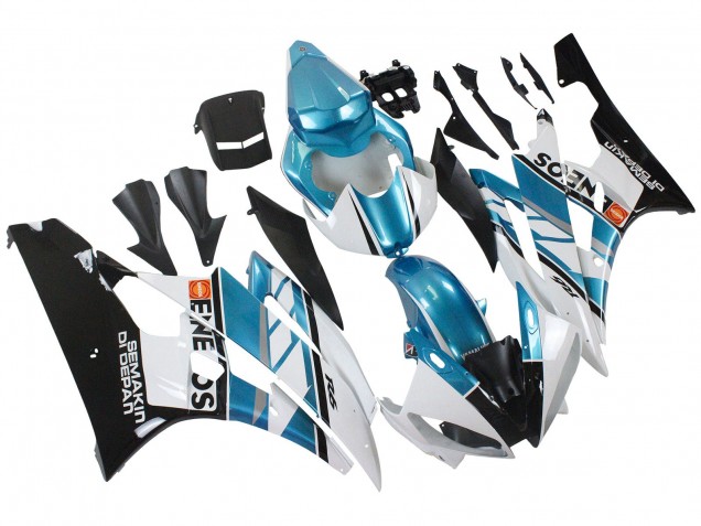 Purchase 2006-2007 White Blue Black Semakin Didepan ENEOS Yamaha YZF 600 R6 Motorcycle Fairings UK