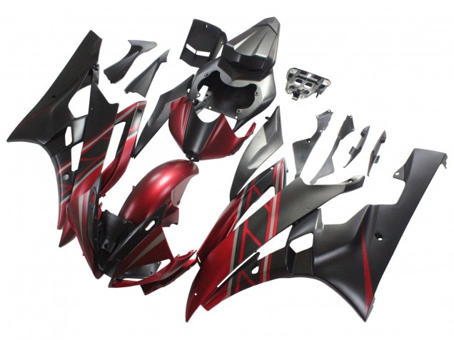 Purchase 2006-2007 Red Matte Black Yamaha YZF 600 R6 Motorcycle Fairings UK