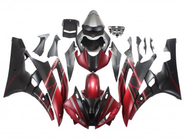 Purchase 2006-2007 Red Matte Black Yamaha YZF 600 R6 Motorcycle Fairings UK