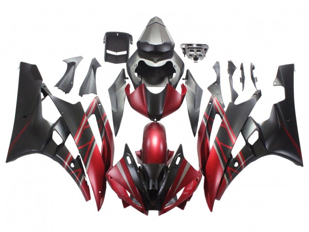 Purchase 2006-2007 Red Matte Black Yamaha YZF 600 R6 Motorcycle Fairings UK