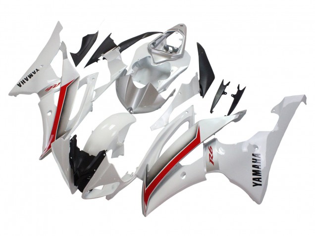 Purchase 2008-2016 White Red Yamaha YZF 600 R6 Motorcycle Fairings UK