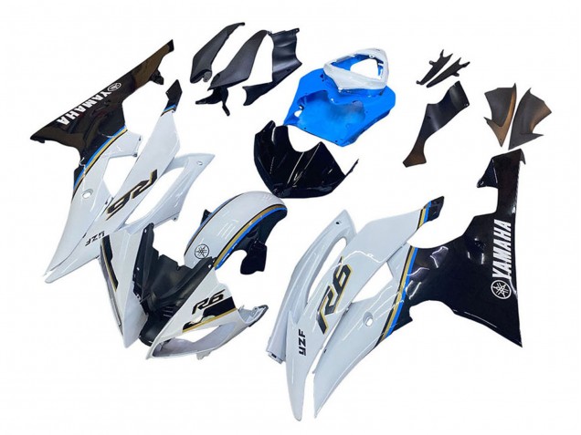 Purchase 2008-2016 White Blue Glossy Black Yamaha YZF 600 R6 Motorcycle Fairing UK
