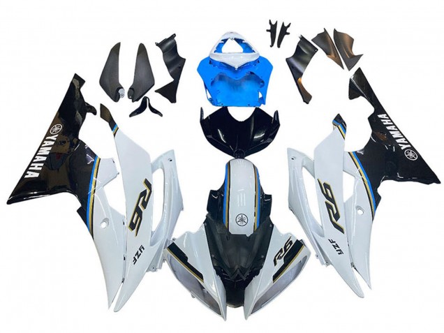 Purchase 2008-2016 White Blue Glossy Black Yamaha YZF 600 R6 Motorcycle Fairing UK