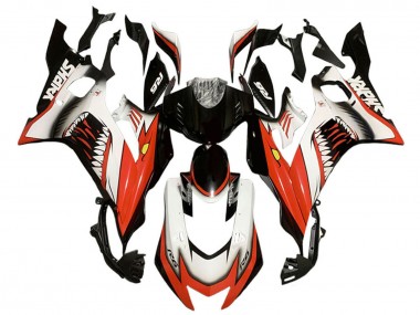 Purchase 2017-2023 White Red Black Shark Yamaha YZF 600 R6 Motorcycle Fairings UK