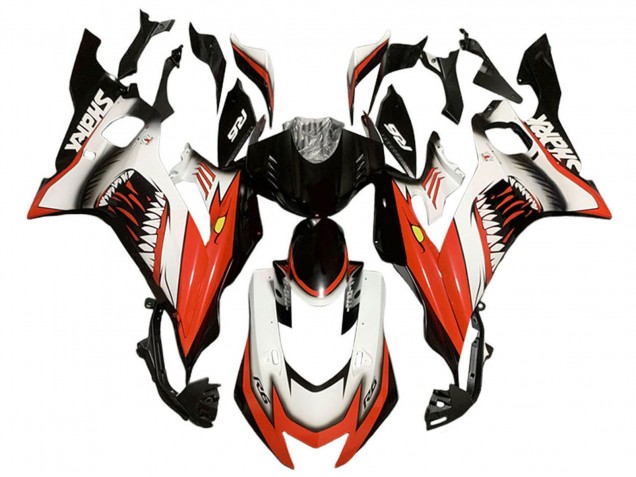 Purchase 2017-2023 White Red Black Shark Yamaha YZF 600 R6 Motorcycle Fairings UK