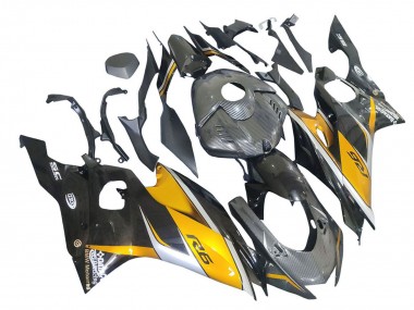 Purchase 2017-2023 Gold Black Carbon Fiber Yamaha YZF 600 R6 Motorcycle Fairings UK