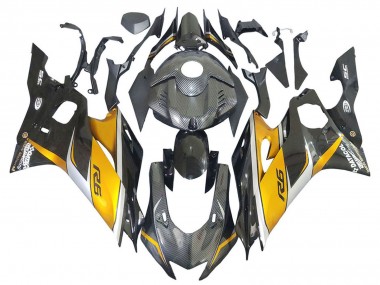 Purchase 2017-2023 Gold Black Carbon Fiber Yamaha YZF 600 R6 Motorcycle Fairings UK