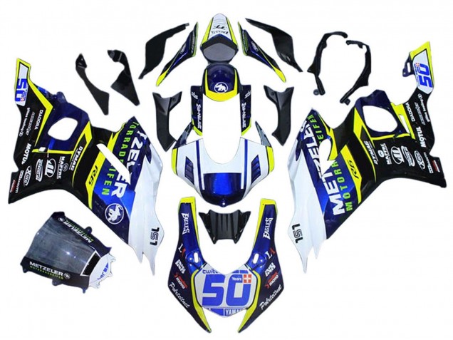 Purchase 2017-2023 White Yellow Blue Yamaha YZF 600 R6 Motorcycle Fairings UK