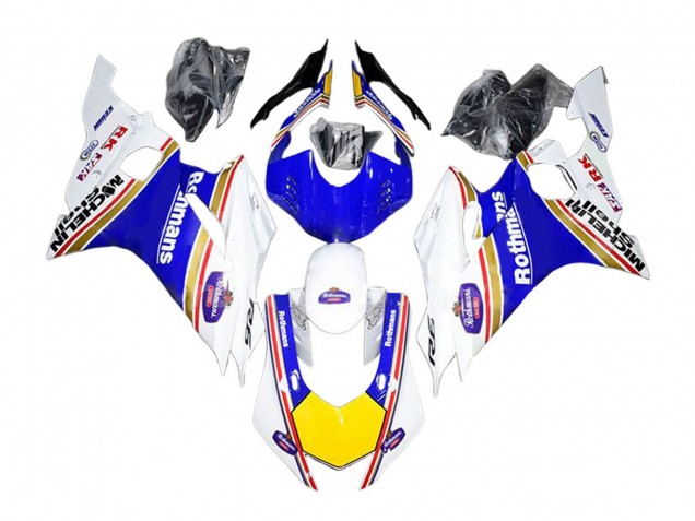 Purchase 2017-2023 White Blue Yellow Rothmans Yamaha YZF 600 R6 Motorcycle Fairings UK