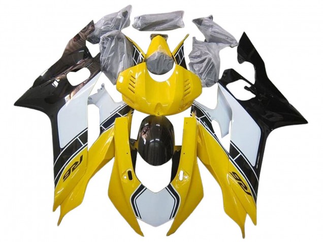 Purchase 2017-2023 White Yellow Glossy Black Yamaha YZF 600 R6 Motorcycle Fairings UK