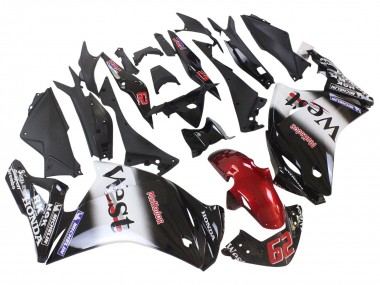 Purchase 2011-2015 Glossy Black White West Red HRC 62 Honda CBR250RR Motorcycle Fairings UK