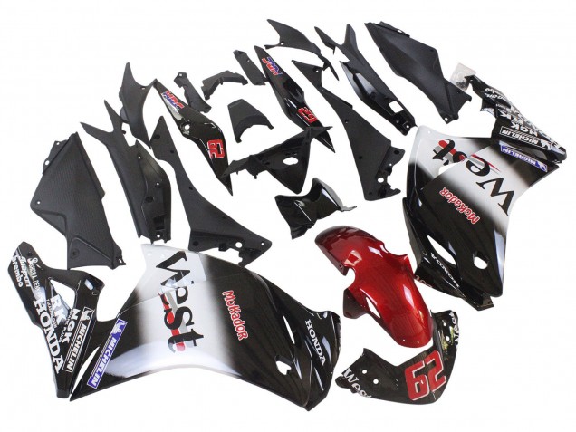 Purchase 2011-2015 Glossy Black White West Red HRC 62 Honda CBR250RR Motorcycle Fairings UK