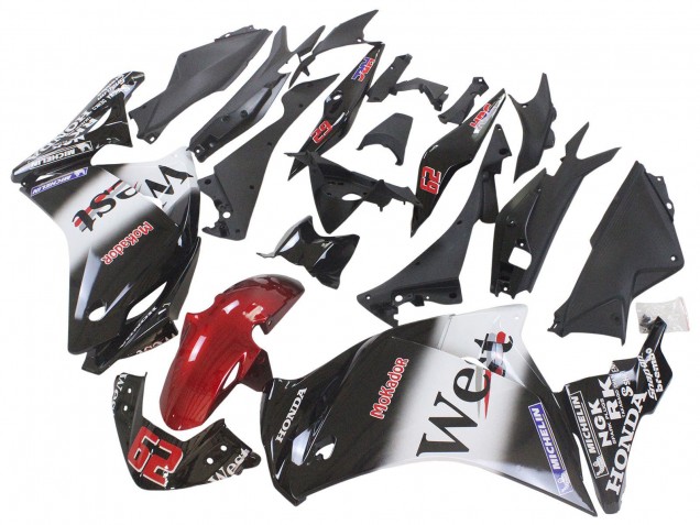 Purchase 2011-2015 Glossy Black White West Red HRC 62 Honda CBR250RR Motorcycle Fairings UK