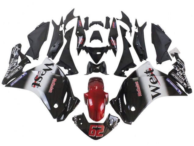 Purchase 2011-2015 Glossy Black White West Red HRC 62 Honda CBR250RR Motorcycle Fairings UK