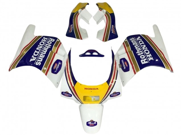 Purchase 1988-1989 White Yellow Blue Rothmans Honda NSR250R Motorcycle Fairings UK Purchase 1988-1989 White Yellow Blue Rothmans Honda NSR250R Motorcycle Fairings UK