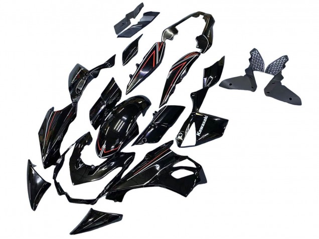Purchase 2010-2013 Black with Red Line Kawasaki Z1000 Motorcycle Fairings UK