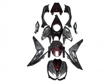 Purchase 2014-2019 Black Red Forged Carbon Fiber Kawasaki Z1000 Motorcycle Fairings UK