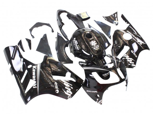 Purchase 2000-2001 Glossy Black White Elf Snow Kawasaki ZX12R Motorcycle Fairings UK
