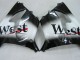 Purchase 2000-2001 Glossy Black White West Kawasaki ZX9R Motorcycle Fairings UK