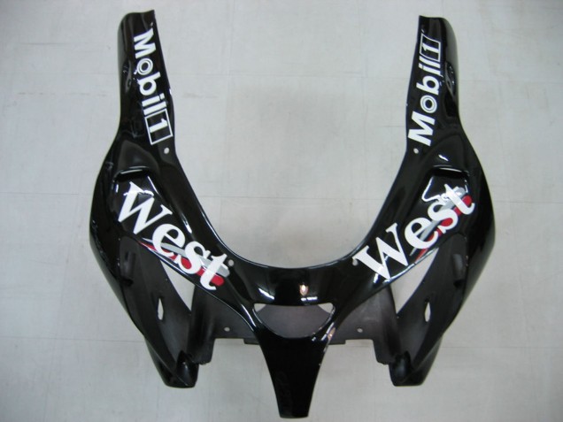 Purchase 2000-2001 Glossy Black White West Kawasaki ZX9R Motorcycle Fairings UK