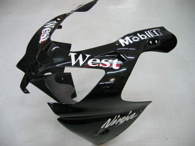 Purchase 2000-2001 Glossy Black White West Kawasaki ZX9R Motorcycle Fairings UK