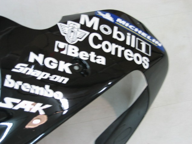 Purchase 2000-2001 Glossy Black White West Kawasaki ZX9R Motorcycle Fairings UK
