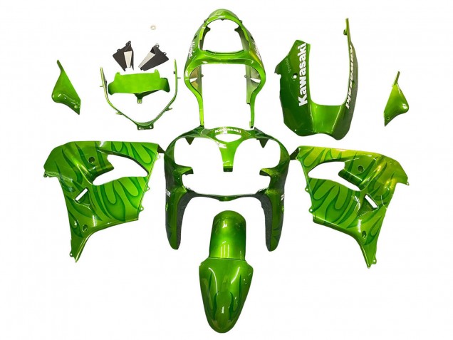 Purchase 2000-2001 Green Flame Kawasaki ZX9R Motorcycle Fairings UK