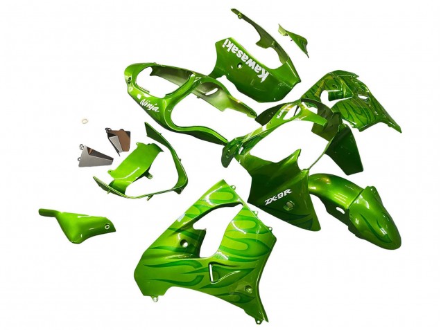 Purchase 2000-2001 Green Flame Kawasaki ZX9R Motorcycle Fairings UK