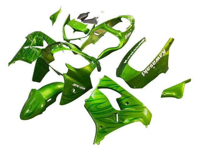 Purchase 2000-2001 Green Flame Kawasaki ZX9R Motorcycle Fairings UK