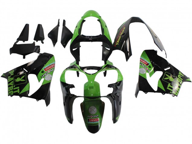 Purchase 2000-2001 Green Black Playboy DENSO Kawasaki ZX9R Motorcycle Fairings UK