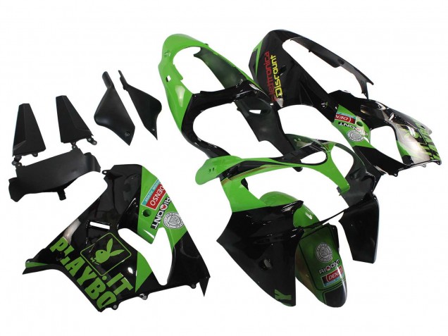 Purchase 2000-2001 Green Black Playboy DENSO Kawasaki ZX9R Motorcycle Fairings UK