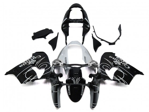 Purchase 2000-2001 Glossy Black White Corona Extra Kawasaki ZX9R Motorcycle Fairings UK