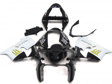 Purchase 2002-2003 White Glossy Black Yellow Monster Kawasaki ZX9R Motorcycle Fairings UK