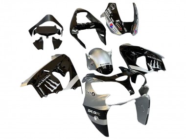 Purchase 2002-2003 Silver Glossy Black Monster Elf Kawasaki ZX9R Motorcycle Fairings UK
